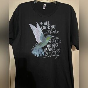 2X Love in Faith Black Graphic T-Shirt with Inspirational Print